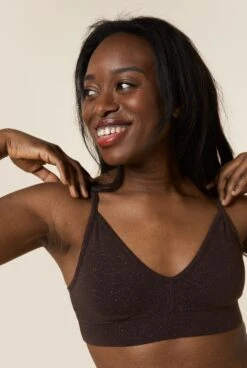 Brassière Coton BIO - Paillettes Marron