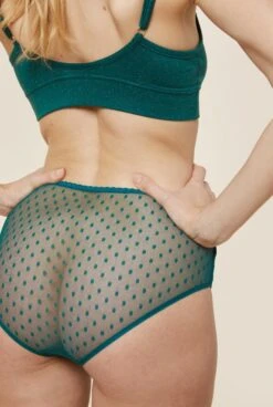 Culotte Taille Haute Tulle Plumetis - Mint Green