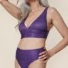Ensemble Maillot Paillettes Violet - Triangle / Taille Haute -Optimal Lingerie Magasin 230413 WAJ eshop200