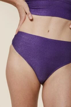 Ensemble Maillot Paillettes Violet - Triangle / Taille Haute -Optimal Lingerie Magasin 230413 WAJ eshop201