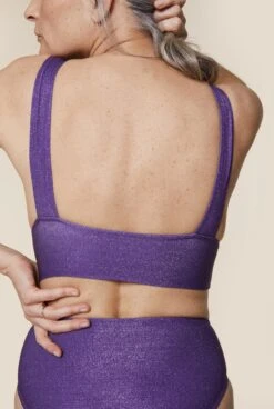 Ensemble Maillot Paillettes Violet - Triangle / Taille Haute -Optimal Lingerie Magasin 230413 WAJ eshop204