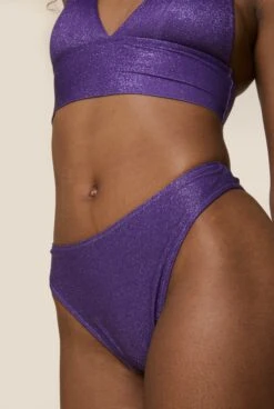 Ensemble Maillot Paillettes Violet - Triangle / Tanga -Optimal Lingerie Magasin 230413 WAJ eshop206