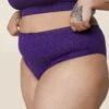 Culotte Taille Haute Coton BIO - Paillettes Violet