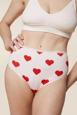 Culotte Taille Haute Coton BIO - Big Love Light Pink