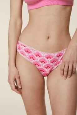 Culotte Coton BIO - Fleur De Paon Rose -Optimal Lingerie Magasin 230413 WAJ eshop77