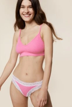 Tanga Brésilien Coton BIO & Dentelle - Rose 10 Tanga Brésilien Coton BIO & Dentelle - Rose -Optimal Lingerie Magasin 230413 WAJ eshop80