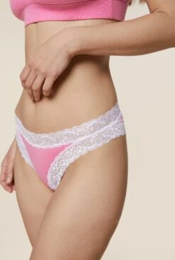 Tanga Brésilien Coton BIO & Dentelle - Rose 11 Tanga Brésilien Coton BIO & Dentelle - Rose -Optimal Lingerie Magasin 230413 WAJ eshop82