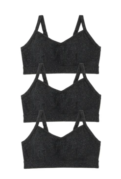 3 Brassières Grande Taille - Paillettes Noir