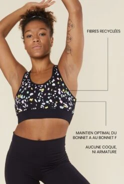 Brassière De Sport - Terrazzo Black -Optimal Lingerie Magasin BRATERRAZO