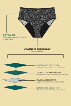 Culotte Menstruelle Taille Haute - Flux Abondant | Women Black -Optimal Lingerie Magasin CM FICHES PRODUITS WOMANBLACKTAILLEHAUTEFLUXABONDANT 07
