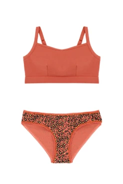 1 GRANDE BRASSIERE + 1 CULOTTE - Terracotta / Léopard