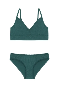 1 BRASSIERE + 1 CULOTTE - Paillettes Vert