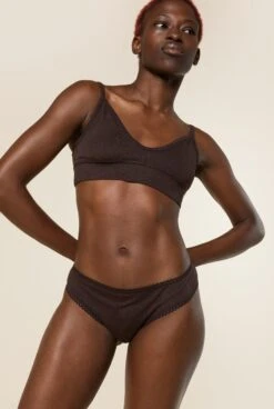 Brassière Coton BIO - Paillettes Marron -Optimal Lingerie Magasin Femme cheveux courts rouge brassiere culotte marron paillettes