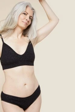 Brassière Coton BIO - Paillettes 14 Brassière Coton BIO - Paillettes -Optimal Lingerie Magasin Femme cheveux gris brassiere culotte paillettes noir