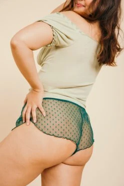 Shorty Flottant Tulle Plumetis - Mint Green -Optimal Lingerie Magasin JOLIESCULOTTES 030620 0694