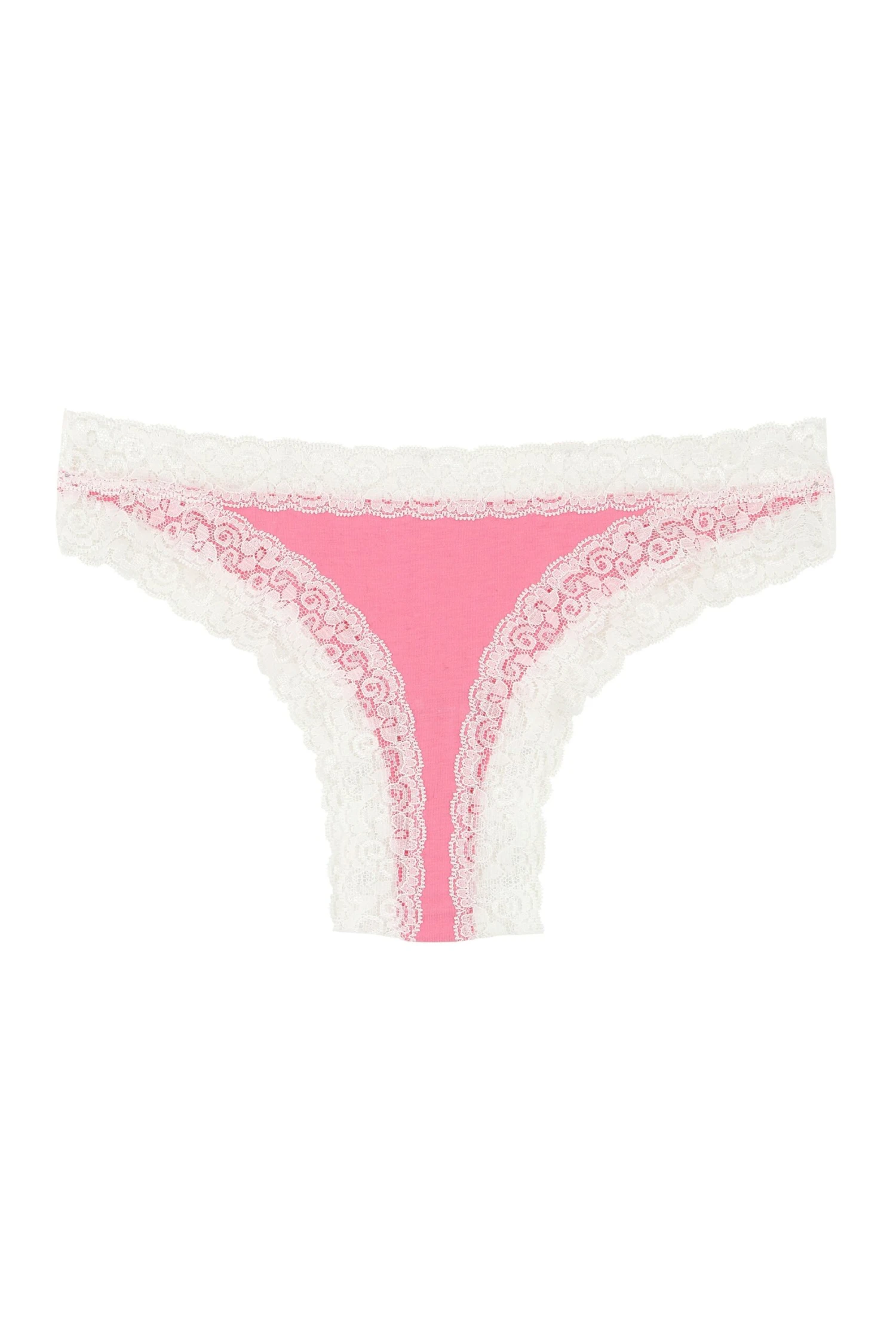 Tanga Brésilien Coton BIO & Dentelle - Rose 4 Tanga Brésilien Coton BIO & Dentelle - Rose – Image 2