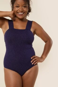 Body Bretelles Coton BIO - Paillettes Marine