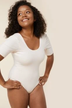 Body Manches Courtes Coton BIO - Paillettes Light Pink