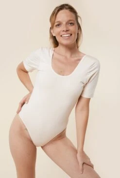 Body Manches Courtes Coton BIO - Paillettes Light Pink -Optimal Lingerie Magasin WAJ juin 22 37