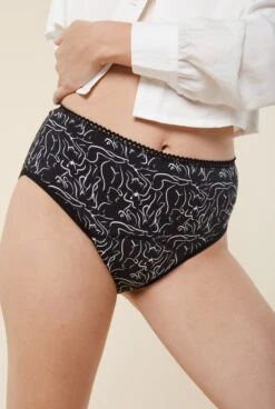Culotte Menstruelle Taille Haute - Flux Abondant | Women Black -Optimal Lingerie Magasin WAJ juin 22 55