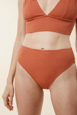 Culotte Taille Haute Maillot - Terracotta