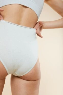 Culotte Taille Haute Coton BIO - Paillettes Vert D'eau 10 Culotte Taille Haute Coton BIO - Paillettes Vert D'eau -Optimal Lingerie Magasin WAJ mai 22 40d