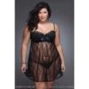 Nuisette Babydoll Grande Taille à Armature Carla Noire