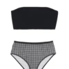 1 BRASSIERE BANDEAU + 1 CULOTTE - Vichy 2 1 BRASSIERE BANDEAU + 1 CULOTTE - Vichy -Optimal Lingerie Magasin bandeaunoirculottetaillehautevichysurfondnoir