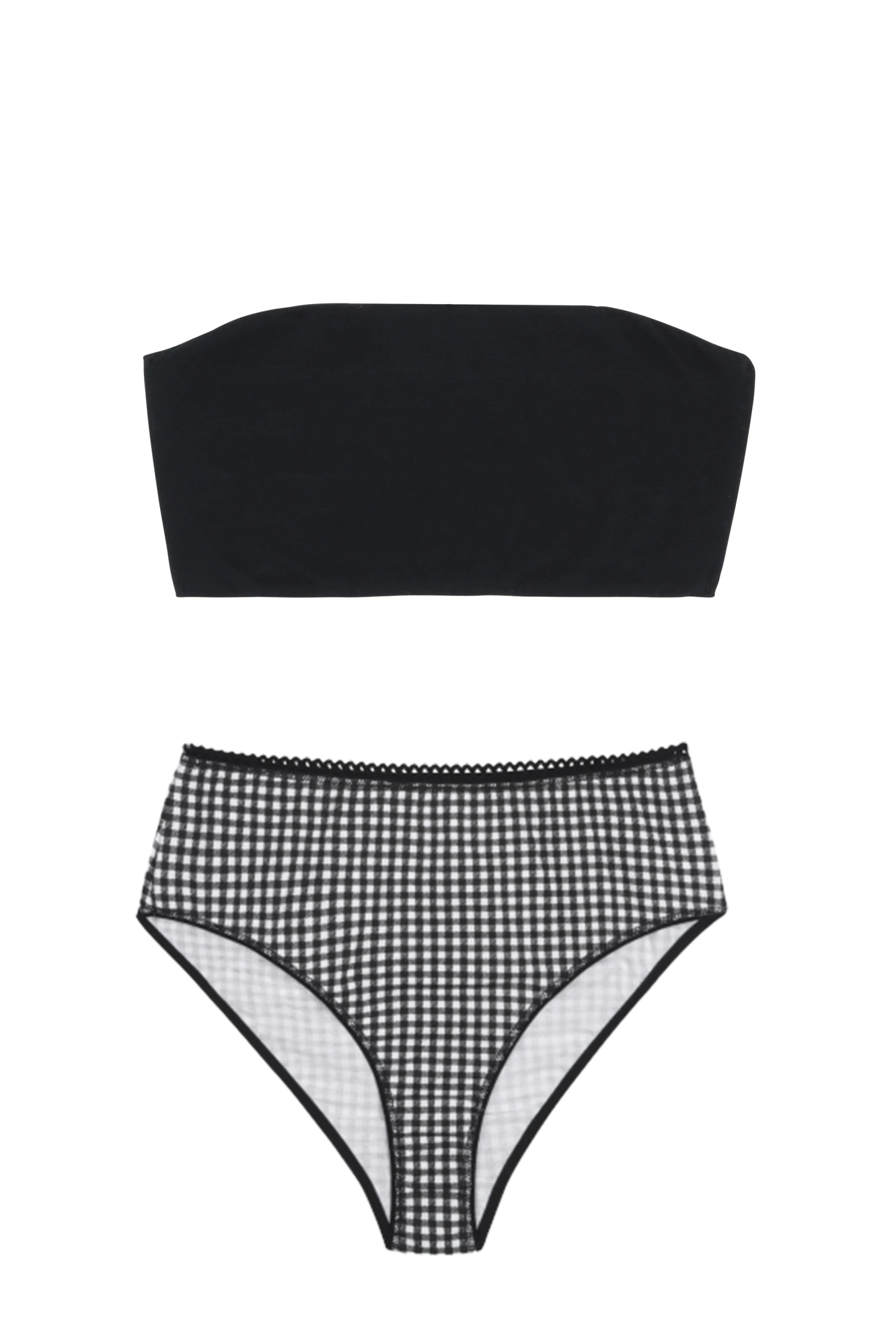 1 BRASSIERE BANDEAU + 1 CULOTTE - Vichy 3 1 BRASSIERE BANDEAU + 1 CULOTTE - Vichy
