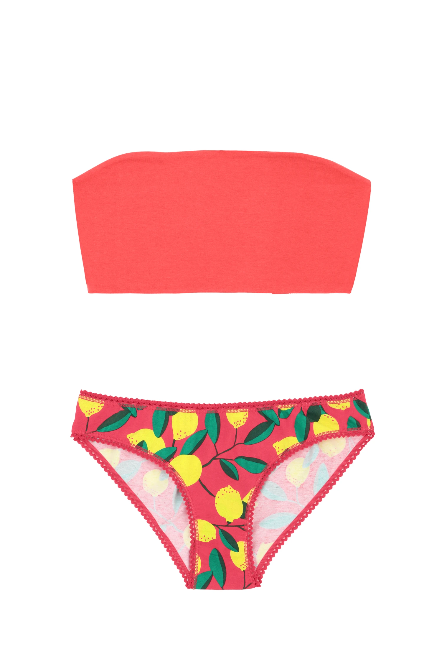 1 BRASSIERE BANDEAU + 1 CULOTTE - Rose Citrons 3 1 BRASSIERE BANDEAU + 1 CULOTTE - Rose Citrons