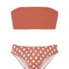 1 BRASSIERE BANDEAU + 1 CULOTTE - Pois Terracotta -Optimal Lingerie Magasin bandeauterracottaculotteterracottapoisblancs