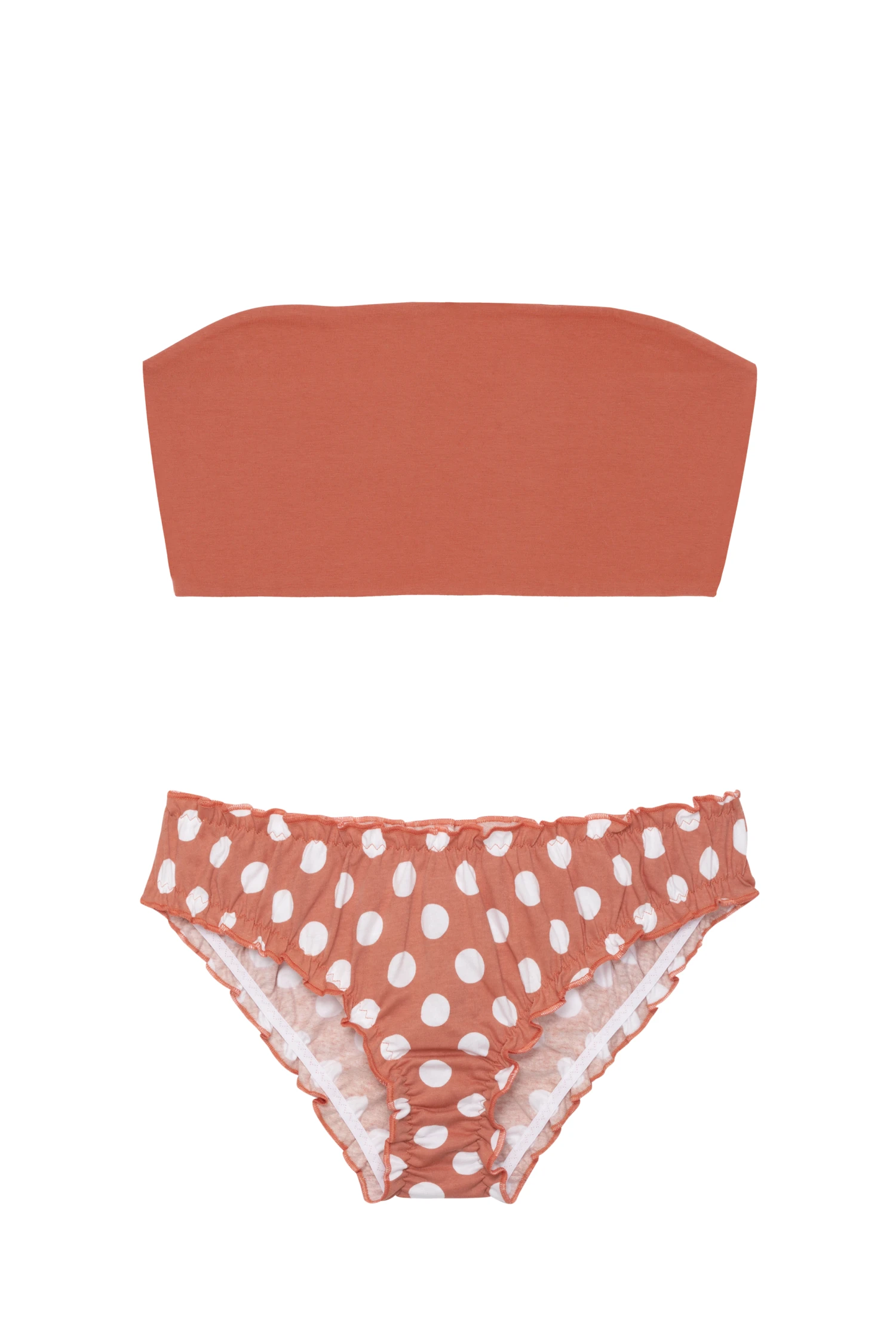 1 BRASSIERE BANDEAU + 1 CULOTTE - Pois Terracotta 3 1 BRASSIERE BANDEAU + 1 CULOTTE - Pois Terracotta