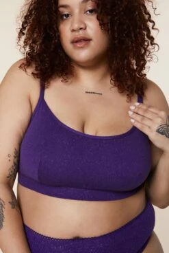 Brassière Grande Taille - Paillettes Violet