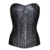 Corset Grande Taille En Vinyl Noir Et Argenté Du 48 Au 54 -Optimal Lingerie Magasin black rain
