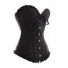 Corset Damassé Décolleté Cœur Noir 1 Corset Damassé Décolleté Cœur Noir -Optimal Lingerie Magasin coeur noir