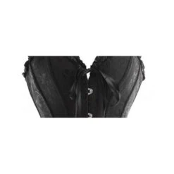 Corset Damassé Décolleté Cœur Noir -Optimal Lingerie Magasin coeur noir 2