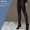 Collant Opaque Côtelé Noir 50 Deniers Devon -Optimal Lingerie Magasin collant cotele opaque noir cette devon