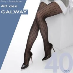 Collant Semi-opaque Motifs Carreaux Noir 40 Deniers Galway