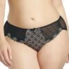 Culotte Satinée Et Dentelle Noire Brodée Elomi Madison -Optimal Lingerie Magasin culotte madison