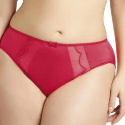 Culotte Grande Taille Elomi Rita En Satin Rouge