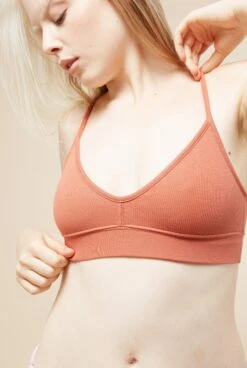 Brassière Coton BIO - Terracotta -Optimal Lingerie Magasin femme blonde brassiere terracotta coton bio