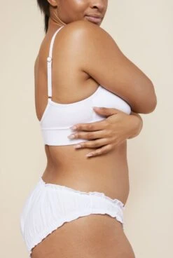 Brassière Coton BIO - Blanc -Optimal Lingerie Magasin femme brune de cote brassiere culotte blanches coton bio
