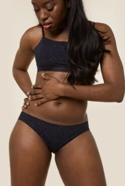 3 Culottes - Sans Couture Paillettes -Optimal Lingerie Magasin femme brune fond uni brassiere culotte sans couture paillettes