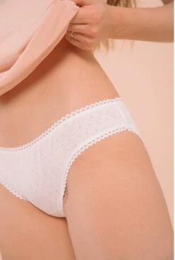 Culotte Coton BIO - Blanc -Optimal Lingerie Magasin femme de cote t shirt rose culotte coton bio blanche