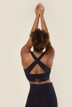 Brassière De Sport - Pirate Black -Optimal Lingerie Magasin femme de dos bras leves brassiere sport noire