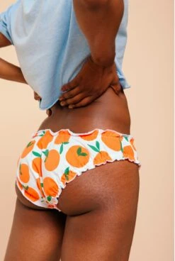 Bloomer Coton BIO - Orange -Optimal Lingerie Magasin femme de dos t shirt bleu bloomer motifs oranges