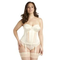Guêpière En Dentelle Et Satin Ivoire Elomi Maria -Optimal Lingerie Magasin guepiere maria 1