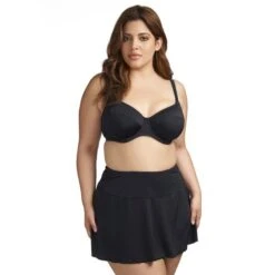 Jupette De Maillot De Bain Elomi Isis Avec Culotte Intégrée Noir -Optimal Lingerie Magasin jupette de bain noire 4