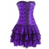 Robe Corset Courte Avec Tulle Brodé Pompadour Noir/violet -Optimal Lingerie Magasin pompadour