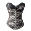 Corset En Dentelle Brodée Noir Et Argenté Pretty -Optimal Lingerie Magasin pretty